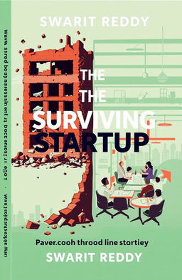 A visually appealing book cover for 'The Surviving Startup' by Swarit Reddy