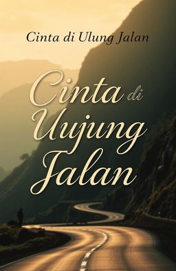 A book cover design featuring the title "Cinta di Ujung Jalan" at the top in elegant typography