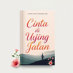 A book cover design featuring the title "Cinta di Ujung Jalan by Agus Jumali" elegantly displayed at the top