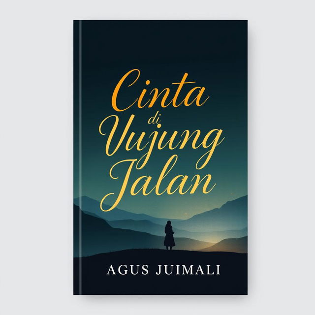 A book cover design featuring the title "Cinta di Ujung Jalan by Agus Jumali" elegantly displayed at the top