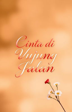 A book cover design featuring the title "Cinta di Ujung Jalan" prominently displayed at the top