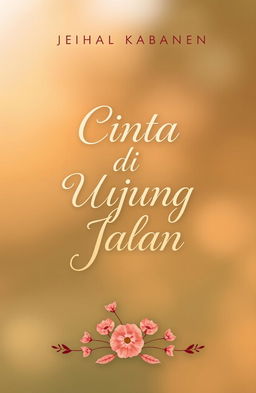 A book cover design featuring the title "Cinta di Ujung Jalan" prominently displayed at the top