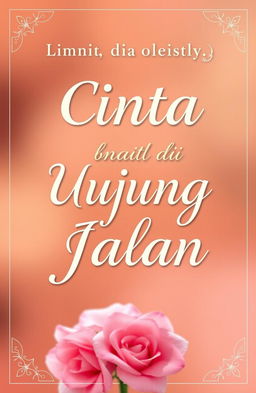 A book cover design featuring the title "Cinta di Ujung Jalan" prominently displayed at the top