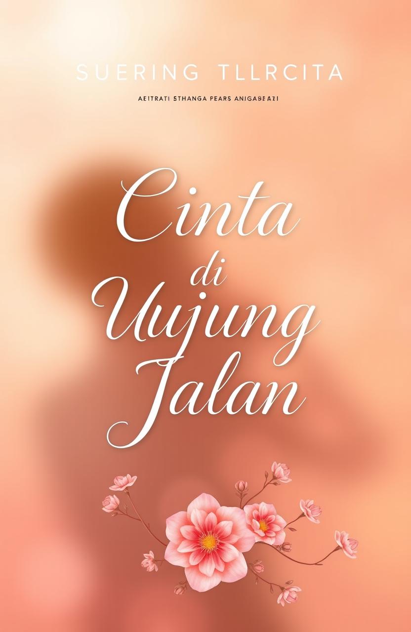 A book cover design featuring the title "Cinta di Ujung Jalan" prominently displayed at the top