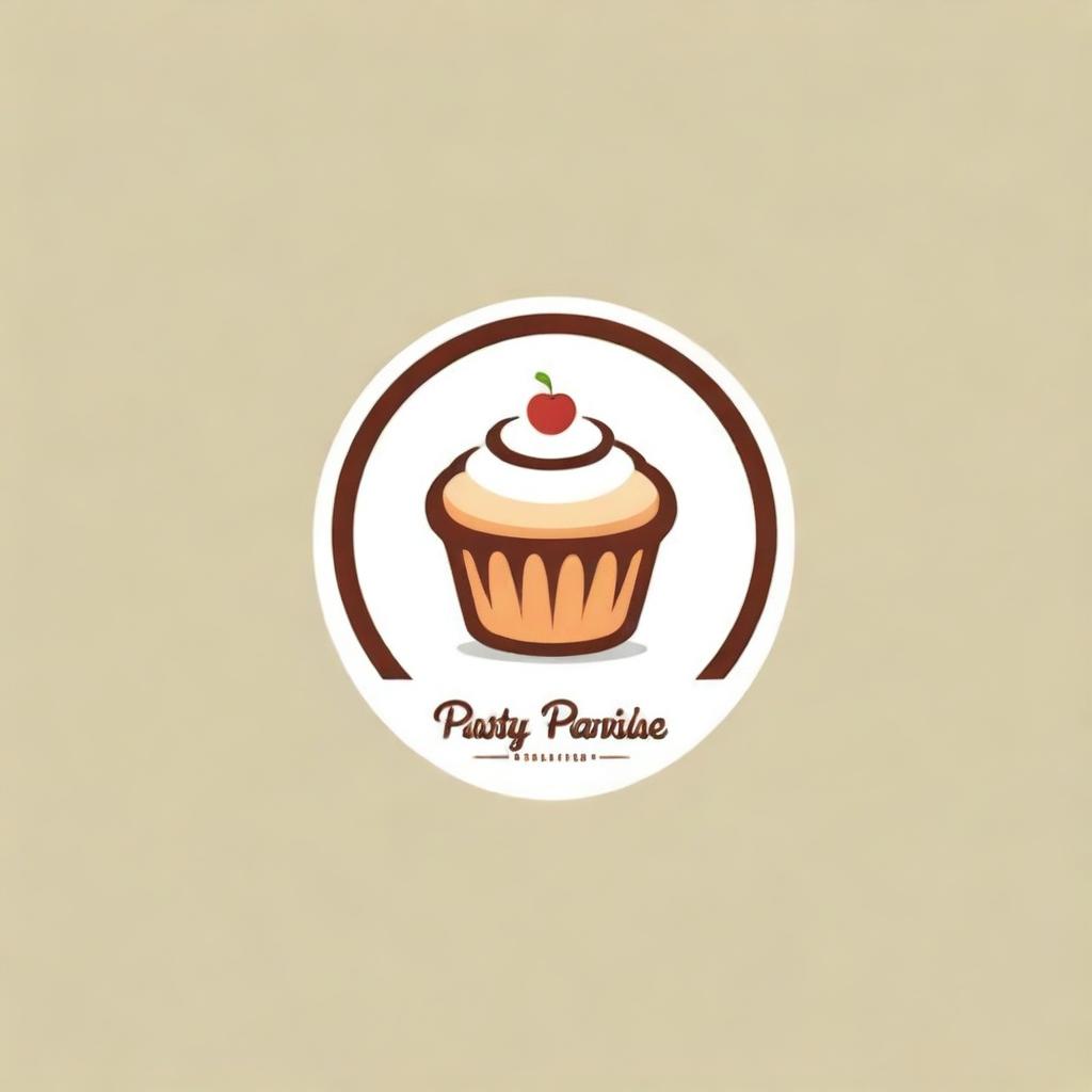 Create a logo for a bakery named 'Pastry Paradise' featuring a mix of heavenly and baking related elements.