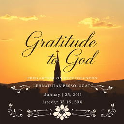 A serene and uplifting poster design for a Catholic afternoon of recollection themed 'Gratitude to God'