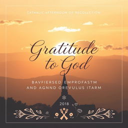 A serene and uplifting poster design for a Catholic afternoon of recollection themed 'Gratitude to God'