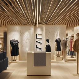 An elegant Zara clothing reception shop displaying distinctive and fashionable apparels