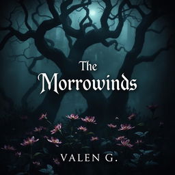 A striking fantasy and mystery-themed book cover featuring a bold, prominent title "The Morrowinds" centered in the middle of the design