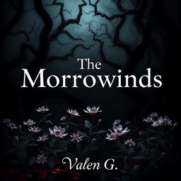 A striking fantasy and mystery-themed book cover featuring a bold, prominent title "The Morrowinds" centered in the middle of the design