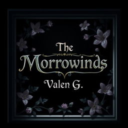 A captivating dark fantasy design featuring mysterious elements, elegantly incorporating Wolfsbane flowers throughout the composition