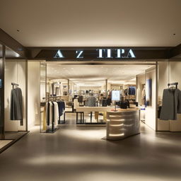 An elegant Zara clothing reception shop displaying distinctive and fashionable apparels