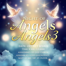 Create a vibrant event poster for 'Night of Angels 3'