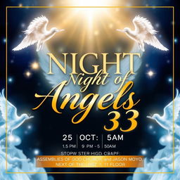 Create a vibrant event poster for 'Night of Angels 3'