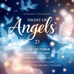 Create a vibrant event poster for 'Night of Angels 3'