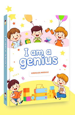 A colorful and engaging cover design for a kindergarten module titled ‘I am a genius’