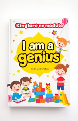 A colorful and engaging cover design for a kindergarten module titled ‘I am a genius’
