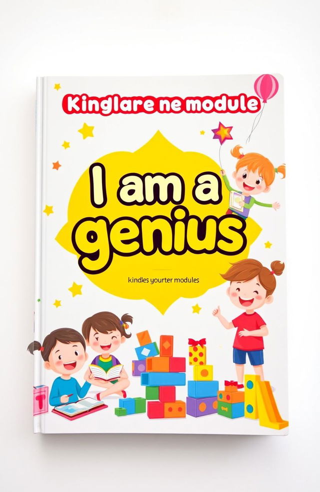 A colorful and engaging cover design for a kindergarten module titled ‘I am a genius’