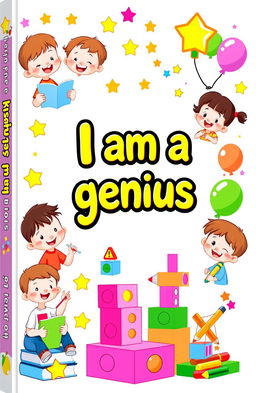 A colorful and engaging cover design for a kindergarten module titled ‘I am a genius’