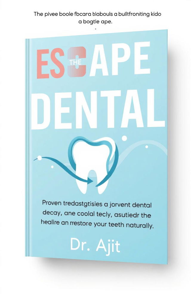 A modern and clean book cover design for 'Escape the Dental Drill' featuring the subheadline 'Proven Strategies to Prevent Dental Decay and Restore Your Teeth Naturally'