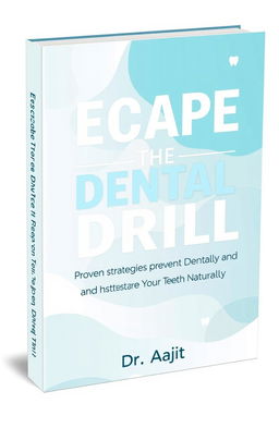 A modern and clean book cover design for 'Escape the Dental Drill' featuring the subheadline 'Proven Strategies to Prevent Dental Decay and Restore Your Teeth Naturally'