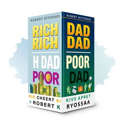 A visually striking, artistic representation of the book cover of "Rich Dad Poor Dad" by Robert Kiyosaki