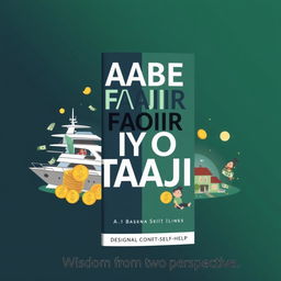 A book cover design for a financial self-help book titled "AABE FAQIIR IYO AABE TAAJIR"