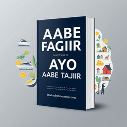 A book cover design for a financial self-help book titled "AABE FAQIIR IYO AABE TAAJIR"