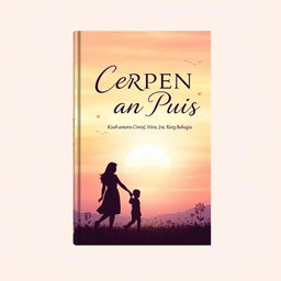 A beautiful and evocative book cover design for 'CERPEN DAN PUISI, Kisah antara Cinta, Hilang, Lara, Rindu dan Bahagia'