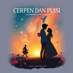 A book cover design for a collection of short stories and poems titled 'CERPEN DAN PUISI'