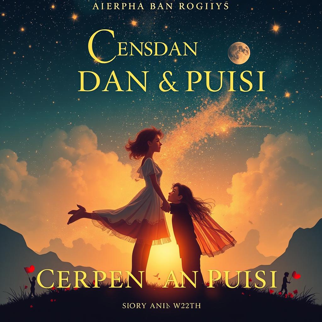 A book cover design for a collection of short stories and poems titled 'CERPEN DAN PUISI'