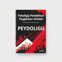 A striking book cover design for a Christian educational psychology textbook intended for higher education, featuring a bold color scheme of red and black