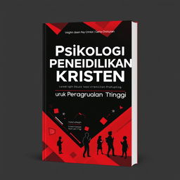 A striking book cover design for a Christian educational psychology textbook intended for higher education, featuring a bold color scheme of red and black