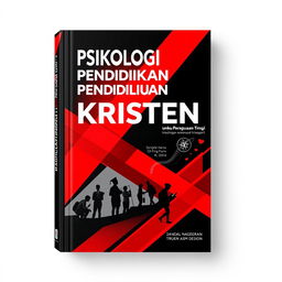 A striking book cover design for a Christian educational psychology textbook intended for higher education, featuring a bold color scheme of red and black