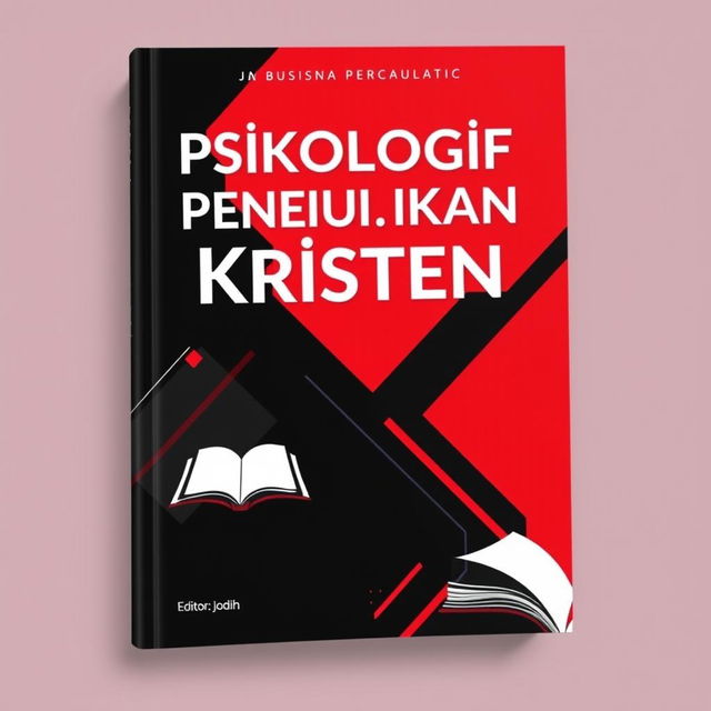 A striking book cover design for a Christian educational psychology textbook, featuring a bold color scheme of red and black