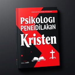 A striking book cover design for a Christian educational psychology textbook, featuring a bold color scheme of red and black