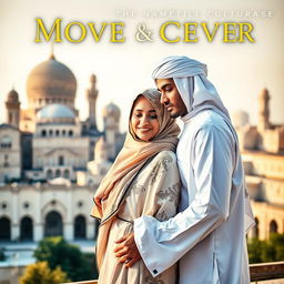 A striking book cover featuring a Muslim man and a woman in a serene and intimate pose that reflects love and culture