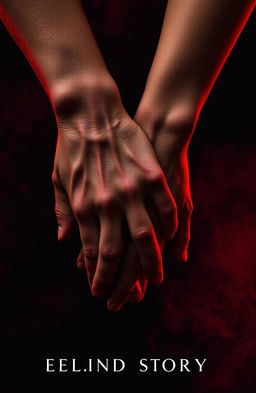 An abstract cover for an erotic story, featuring intertwined hands that symbolize dominance and submission