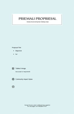 A formal proposal document design for a community youth organization called 'Karang Taruna Lubuak Baringin Limau Gadang Lumpo'