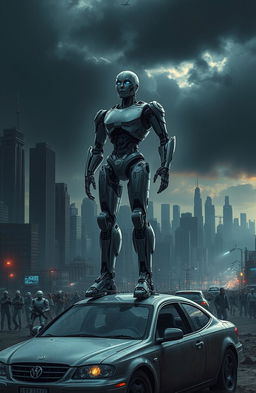 A dystopian future where robots have taken over the world