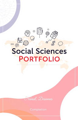 A cover page for a social sciences portfolio, featuring an artistic and professional design