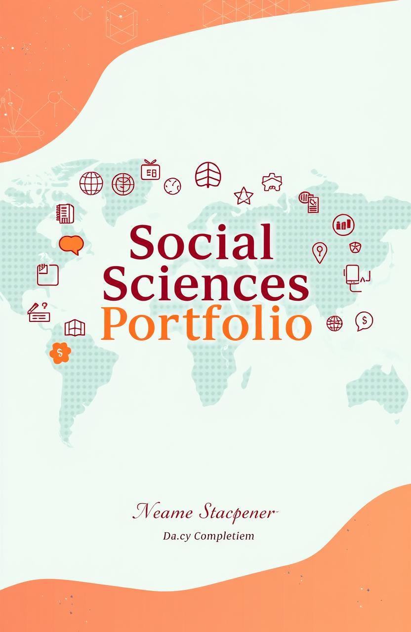 A cover page for a social sciences portfolio, featuring an artistic and professional design