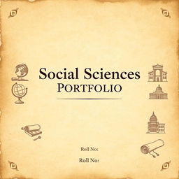 A cover page for a social sciences portfolio, designed with a historical theme