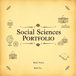 A cover page for a social sciences portfolio, designed with a historical theme