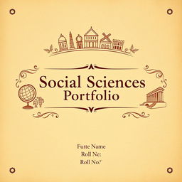 A cover page for a social sciences portfolio, designed with a historical theme