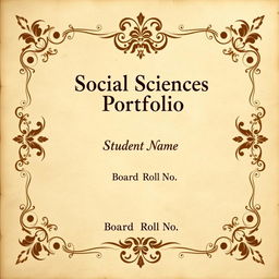 A beautifully designed cover page for a social sciences portfolio, featuring an old aesthetic look reminiscent of vintage academic texts