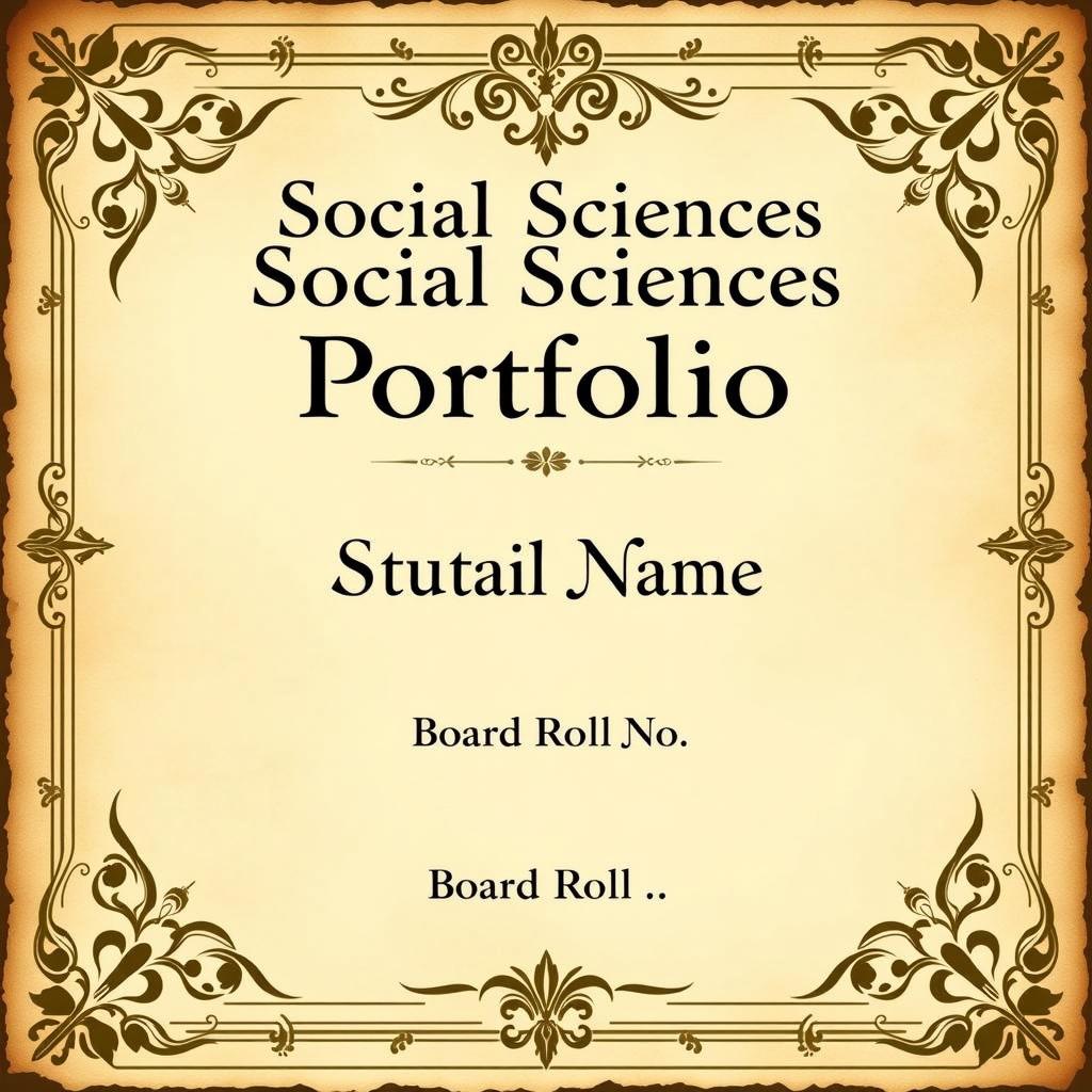 A vintage-style cover page for a social sciences portfolio