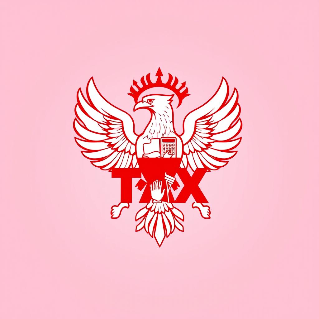 A striking symbol representing Indonesian tax, prominently featuring the iconic Garuda Pancasila emblem integrated with elements indicating taxation, such as a calculator, tax forms, and currency notes