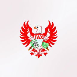 A striking symbol representing Indonesian tax, prominently featuring the iconic Garuda Pancasila emblem integrated with elements indicating taxation, such as a calculator, tax forms, and currency notes