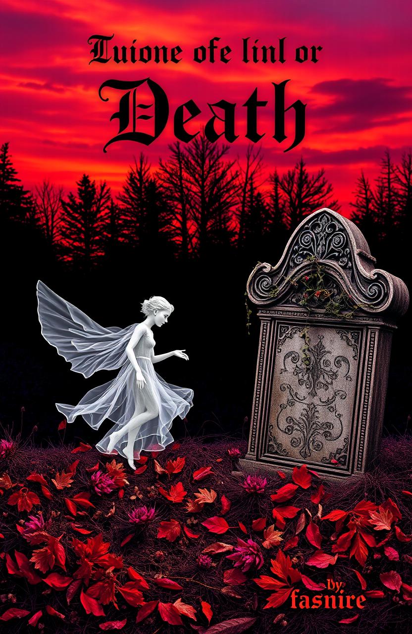 A captivating English cover page centered around the theme of death